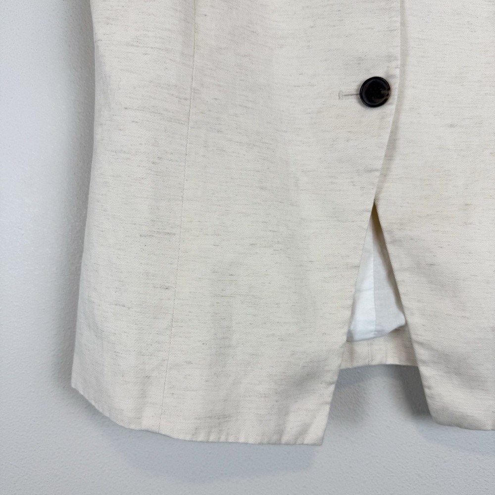 Madewell Crewneck Cutaway Vest in Drapey Twill Cream Linen Blend‎ Size 00 - Picture 8 of 14